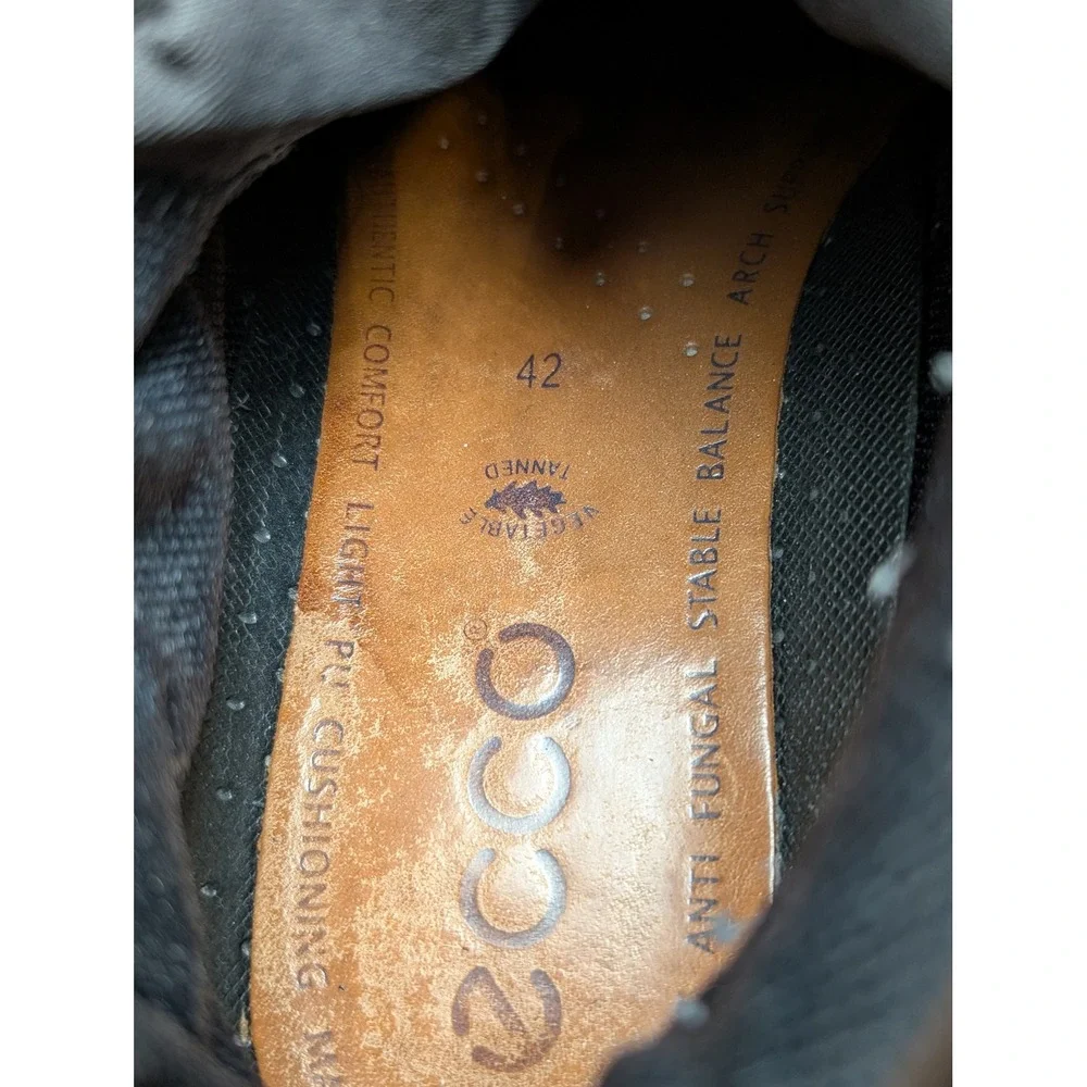 ECCO Hiking Boots Mens 42 Black Gore-Tex Leather Track Waterproof Rugged Outdoor